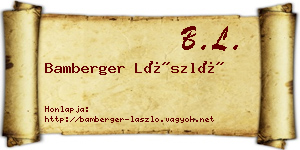 Bamberger László névjegykártya
