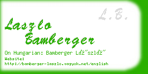 laszlo bamberger business card